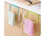 Towel Holder,Towel Rack Hanging Holder Organizer Bathroom Kitchen Cabinet Cupboard Hanger (Green)-White