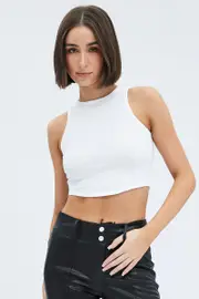 White Tank Top Sleeveless Seamless - Size XS, Women's Tank