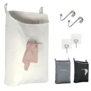 The Fine Living Co. Hanging Laundry Hamper with Over Door Hooks & Adhesive Du...