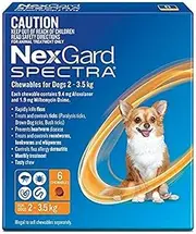 Nexgard, Flea, Tick & Worming Monthly Chew, Spectra, Dog, 2-3.5kg, 6pk