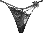 [Generic] Women's Sexy Briefs, Floral Lace Thongs, Transparent Cut-Out Panties, Breathable G-String for Ladies