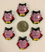 6PC HALLOWEEN DRACULA FLATBACK DESIGNER RESIN FOR HAIRBOW CENTER