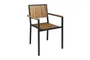 Bolero Steel & Acacia Armchair (Pack of 4)