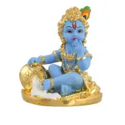 Handcrafted Baby Krishna Statue | Little Kanha Figurine for Home Temple KU