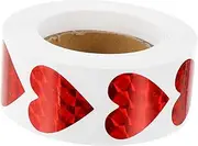DOITOOL 1 Roll Shiny Heart Adhesive Label Stickers for DIY Craft Decoration Present Packaging Envelope Sealing Decorative Heart Stickers