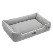 Paws & Claw 90x60cm Grey Self Warming Walled Insulated Plush Bed Dog/Pet Large