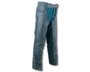 NEW Braided Black Cowhide Leather Motorcycle Chaps Mesh lining Size 2XL
