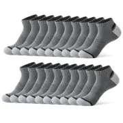 JOYNÉE 10 Pairs Mens Ankle Socks Athletic Running One Size Grey-new(10 Pairs)