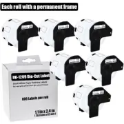 6Rolls 28.9mmx62mm DK-1209 Small Address 800 Labels for Brother QL Printer