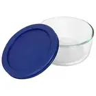 Pyrex Simply Store 7200 Clear Glass Food Storage Bowl w/ 7200-PC Blue Lid Cover