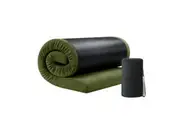 Single Foam Mattress Camping Floor Cushion Roll Up Sleeping Mat Portable Travel Thick Bed Couch Pad with Carrying Bag Green