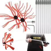VEVOR Chimney Sweep Kit 26 ft Cleaning Tool with 8 Nylon Flexible Rods Brush