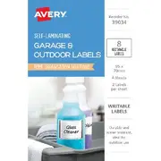 Avery Outdoor Self Laminate Rectangle Labels White 8 Pack