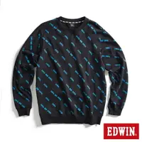 在飛比找樂天市場購物網優惠-EDWIN EDGE 滿版印花 LOGO厚長袖T恤-男款 黑