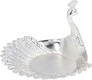Baxnore Candy Sweet Dish, Zinc Alloy Small Decorative Cookie Dish, Silver Fruits Serving Tray, Candy Fruit Snack Plate, Serving Plate for Wedding Home Buffet Hotel