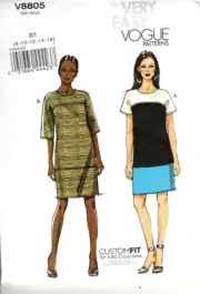 Vogue V8805 Misses 8 to 16 Pullover Dress Uncut Sewing Pattern