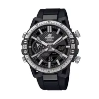 在飛比找PChome24h購物優惠-【CASIO EDIFICE】懸吊設計太陽能藍芽雙顯腕錶-沉