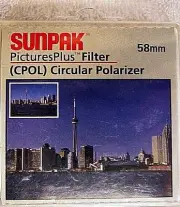 58mm PicturesPlus Filter (CPOL) Circular Polarizer | Sunpak | NEW | $8 |