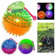 4 Pc Dog Toy Spike Balls Squeaky Flashing LED Light Up Bounce Pets Cat Large 5"