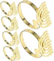 Hanukkah Menorah Napkin Rings Jewish Holiday Home Decor Napkin Holder Elegant Style for Dinner