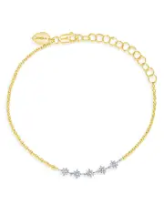 Meira T 14K White & Yellow Gold Diamond Starburst Mini Cluster Bracelet