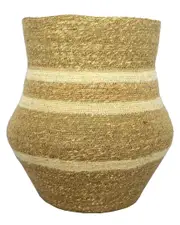 BIDKhome Basket Top Seagrass & Egg 17.50In
