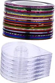 AUTSUPPL Nail Striping Tape Line Set 38pcs Gold Silver Nail Art Supplies Easy Diy Manicure Ideal for Christmas Halloween Events