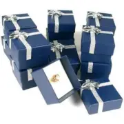 12 Ring Gift Boxes Jewelry Displays Bow Tie Blue