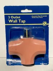 3 Outlet Wall Tap Plug Adapter 3 Prong T-Shape Converts 1 Grounded Outlet into 3