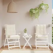 Lowback Chair Cushions Cream Oxford Fabric - Patio Cushions, Outdoor Furniture Set, Chairs Replacement, Waterproof Pillows - 2 pcs