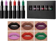 Makeup Lipstick for Halloween - Matte Finish Cosplay Lip Gloss Kit,Halloween Makeup Accessory, Long-Lasting Lipstick Set for Travel Music Festival Commuting