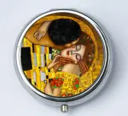 Klimt The Kiss PILL case pillbox pill holder Art Nouveau fine art painting