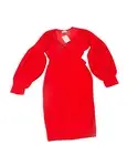 NWT Mennabee Ballon Sleeve Tie Back Dress - Womens Size Medium - Red