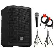 Electro-Voice EVERSE 8 Loudspeaker w/ Speaker Stand & Case + Mic & 2x Cable