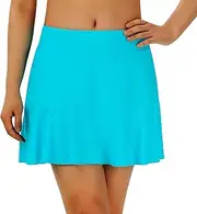 [Turnhier] Womens Swim Skirt High Waisted Ruffle Tummy Control Tankini Swimsuit Bathing Suit Bottoms with Pockets