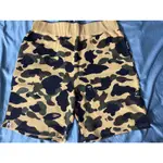 BAPE棉褲1ST CAMO SWEAT SHORTS 黃迷彩 猿