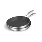 Stainless Steel 30Cm 34Cm Frying Pan Induction Non Stick Interior