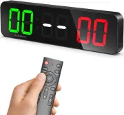 15.2" Large Digital Scoreboard, Variable LED Color, Timer Clock, Tabletop Electr