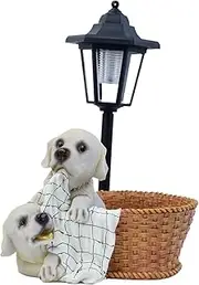 Solar Statue | Yard Decorations Outdoor Statues,Resin Figurines with Lights Cute Ornaments for Lawn Porch Home Decor Christmas Birthday Outside