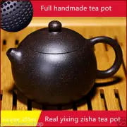 Authentic Yixing Zisha Teapot Marked Ball Shaped Infuser Holes Black Galaxy Clay