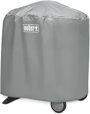 Weber Premium Grill Cover | Portable BBQ Cover Fits Q 100/2000 Series with Stand | Breathable Water-Resistant Round Barbecue Covers | Quality BBQ Accessories, Outdoor Cooking & Grilling - Grey (7177)