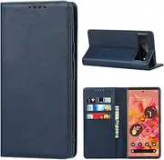 [Cavor] for Google Pixel 6 Case, Pixel6 Cowhide Pattern PU Leather Cases Flip Magnetic Kickstand Book Wallet Cover Phone Case with Card Slots(6.4") -Navy Blue