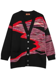 Missoni Space-dye Striped Wool Cardigan - Black - 14 14