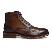Johnston & Murphy Mens XC Flex Connelly Wingtip Side Zip Boot in Tan Leather-NIB