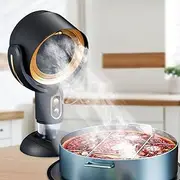Portable Range Hood, Desktop Range Hood with 2 Speed Exhaust Fan, Detachable Aluminum Filter, Large Oil Collection Cup, Portable Kitchen Exhaust Fan for Indoor BBQ, Hot Pot Camping Trips Home (Gold)