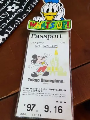 1997年懷舊紀念品 東京迪士尼樂園TOKYO Disney 紀念收藏門票 及票卡袋