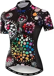 [Hotlion] Summer Breathable Cycling Jersey Women Mountain Bike Jersey Quick Dry Bicycle Shirt Short Sleeve Cycling Clothing, Cf2009, XL