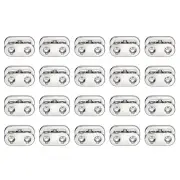 20Pcs Alloy Spring Cord Lock Ends Toggle for Shoelaces Bright Silver 22.2x15.2mm