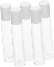 MUSISALY 5Pcs Essential Oil Roller Bottles Refillable Glass Dispenser for Aromatherapy Travel Friendly Containers for Liquid Perfume Essence Synthesis Oil