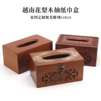 在飛比找樂天市場購物網優惠-實木面紙收納盒 越南花梨木紙巾盒實木紙巾盒鏤空貝花抽紙盒客餐
